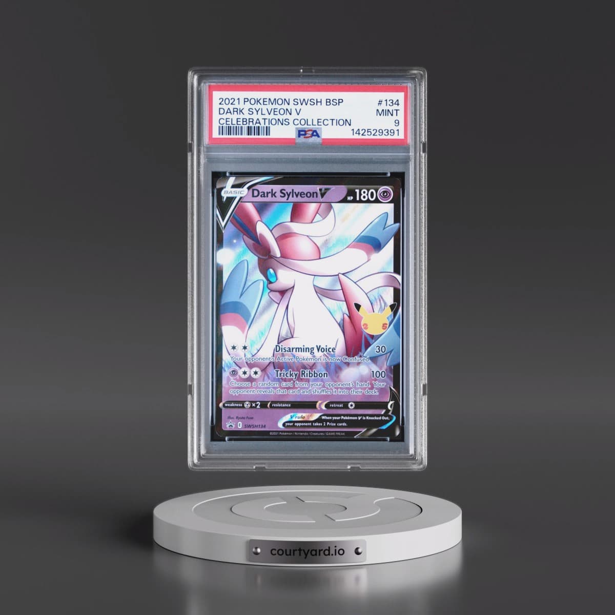 2021 Pokémon Swsh Black Star Promo #134 Dark Sylveon V - Holo Celebrations Collection (PSA 9 MINT)