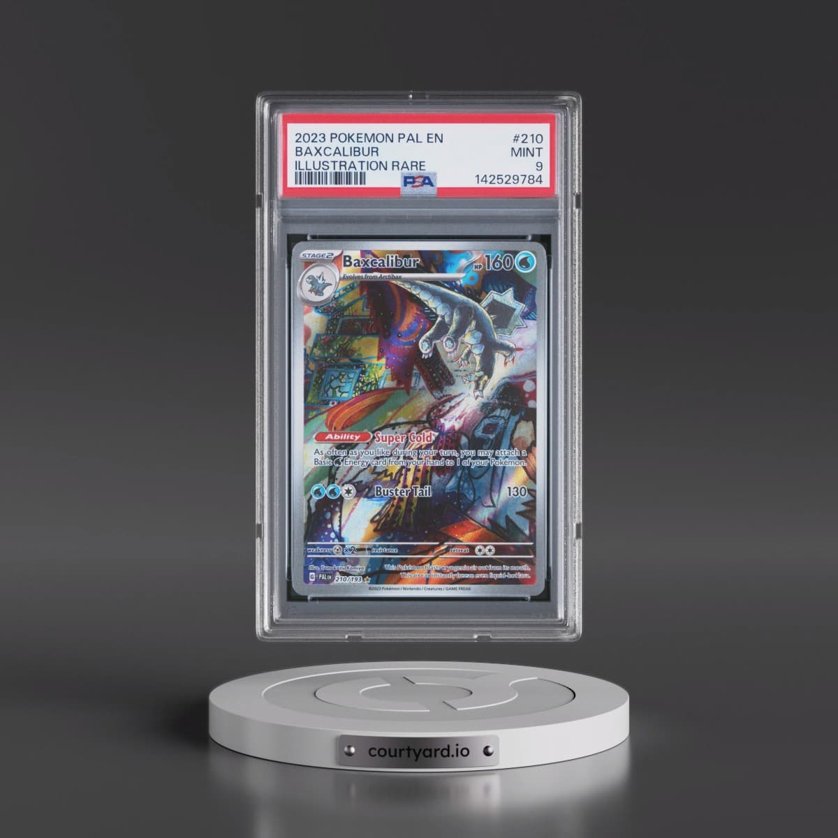 2023 Pokémon Pal EN-Paldea Evolved #210 Baxcalibur - Illustration Rare (PSA 9 MINT)
