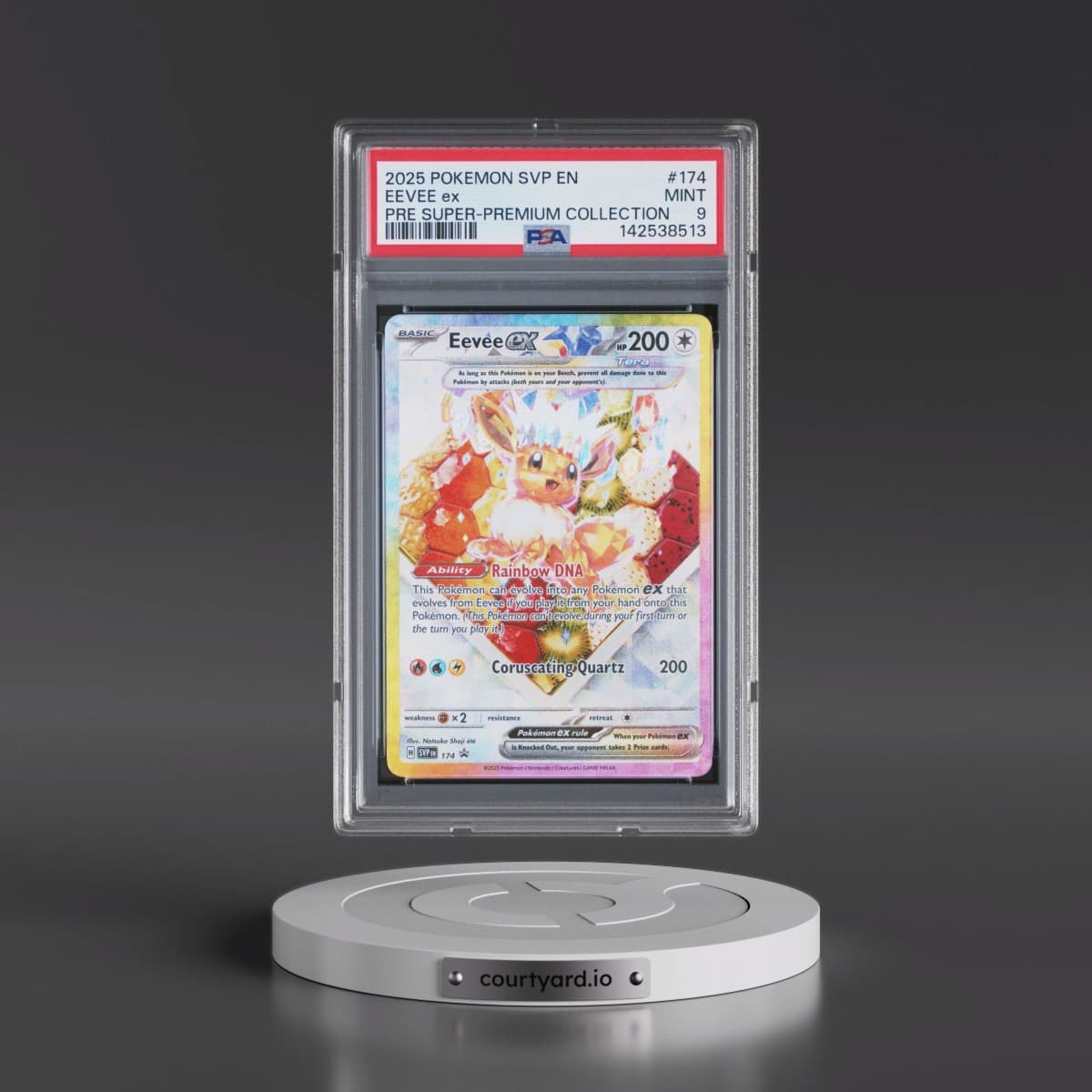2025 Pokémon Svp EN-SV Black Star Promo #174 Eevee EX - Holo Prismatic Evolutions Super-Premium Collection (PSA 9 MINT)