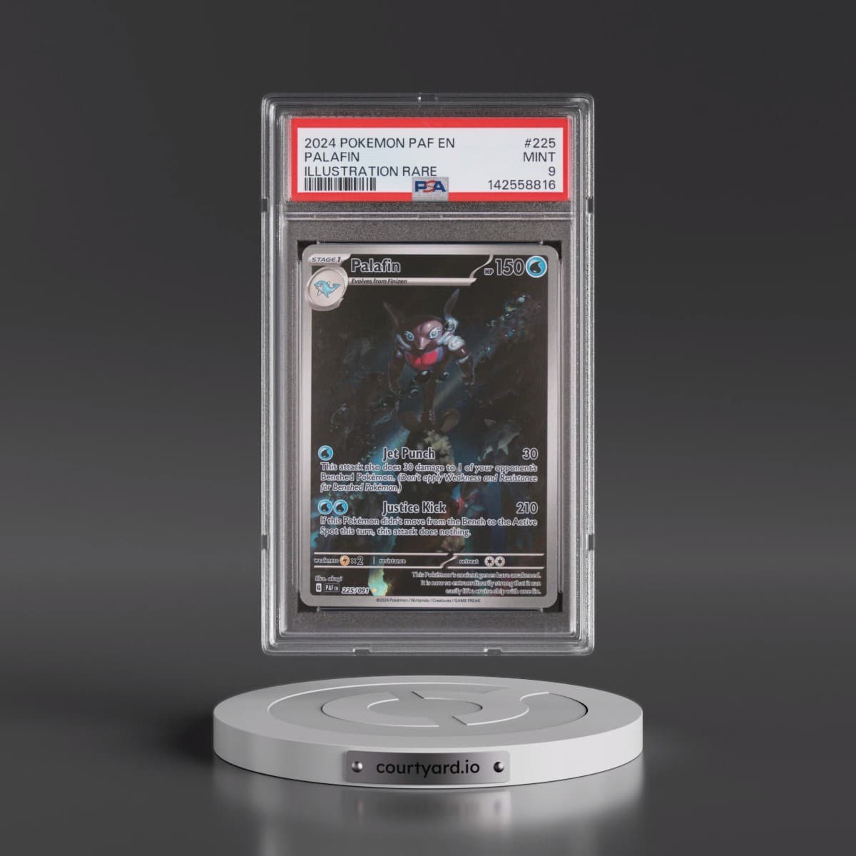 2024 Pokémon Paf EN-Paldean Fates #225 Palafin - Illustration Rare (PSA 9 MINT)