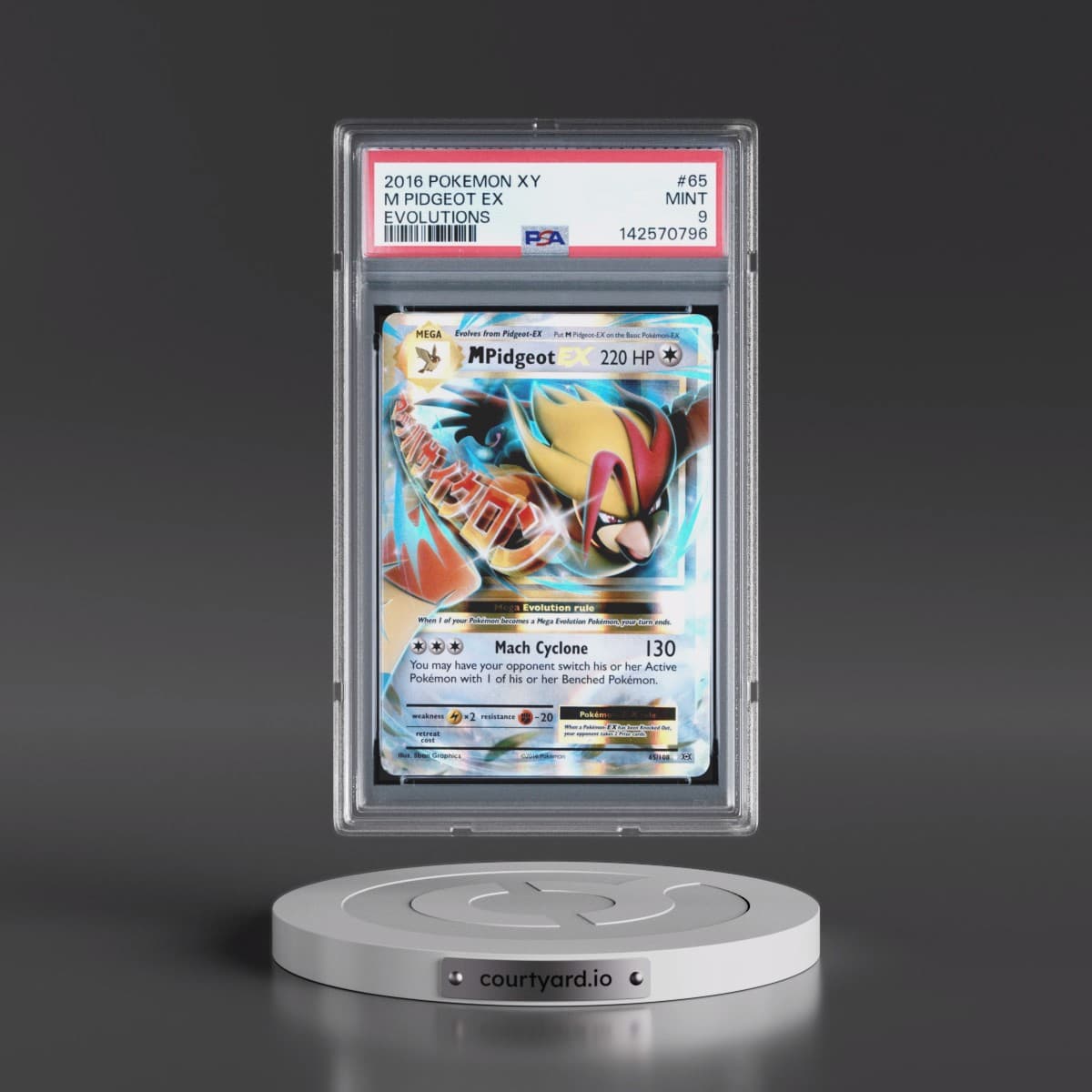 2016 Pokémon XY Evolutions #65 M Pidgeot EX - Holo (PSA 9 MINT)