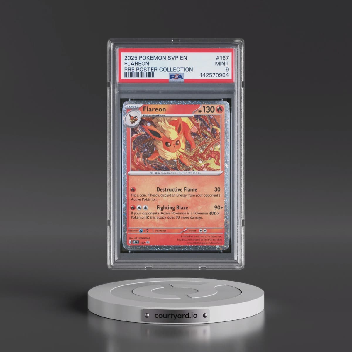 2025 Pokémon Svp EN-SV Black Star Promo #167 Flareon - Prismatic Evolutions Poster Collection (PSA 9 MINT)