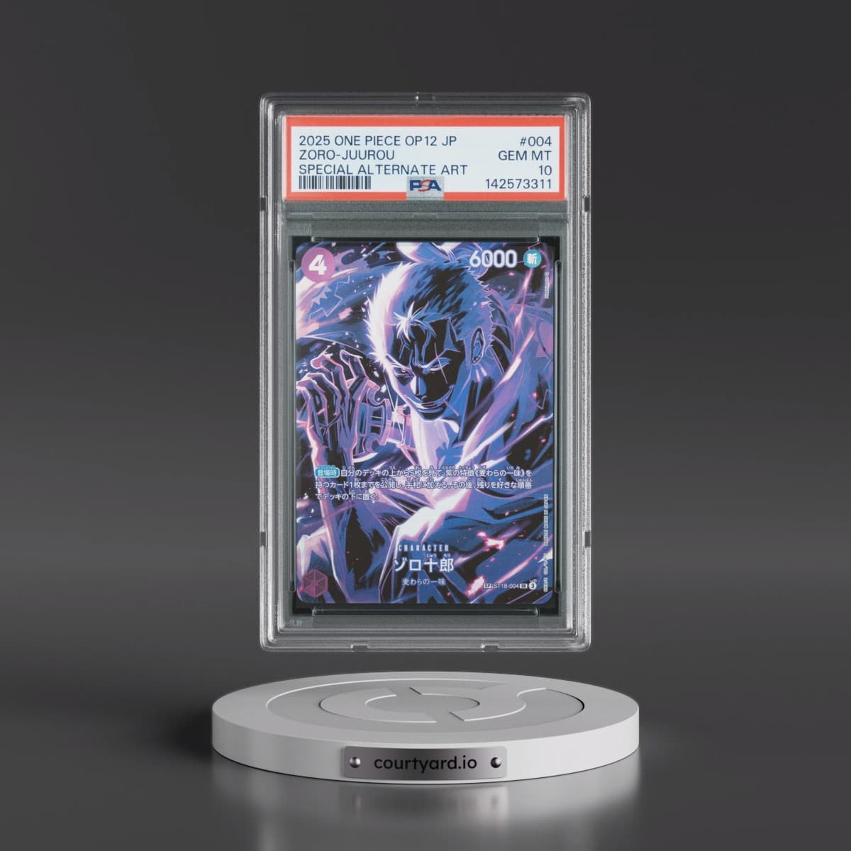 2025 One Piece Japanese OP12-Legacy of the Master #004 Zoro-Juurou - Special Alternate Art (PSA 10 GEM MINT)