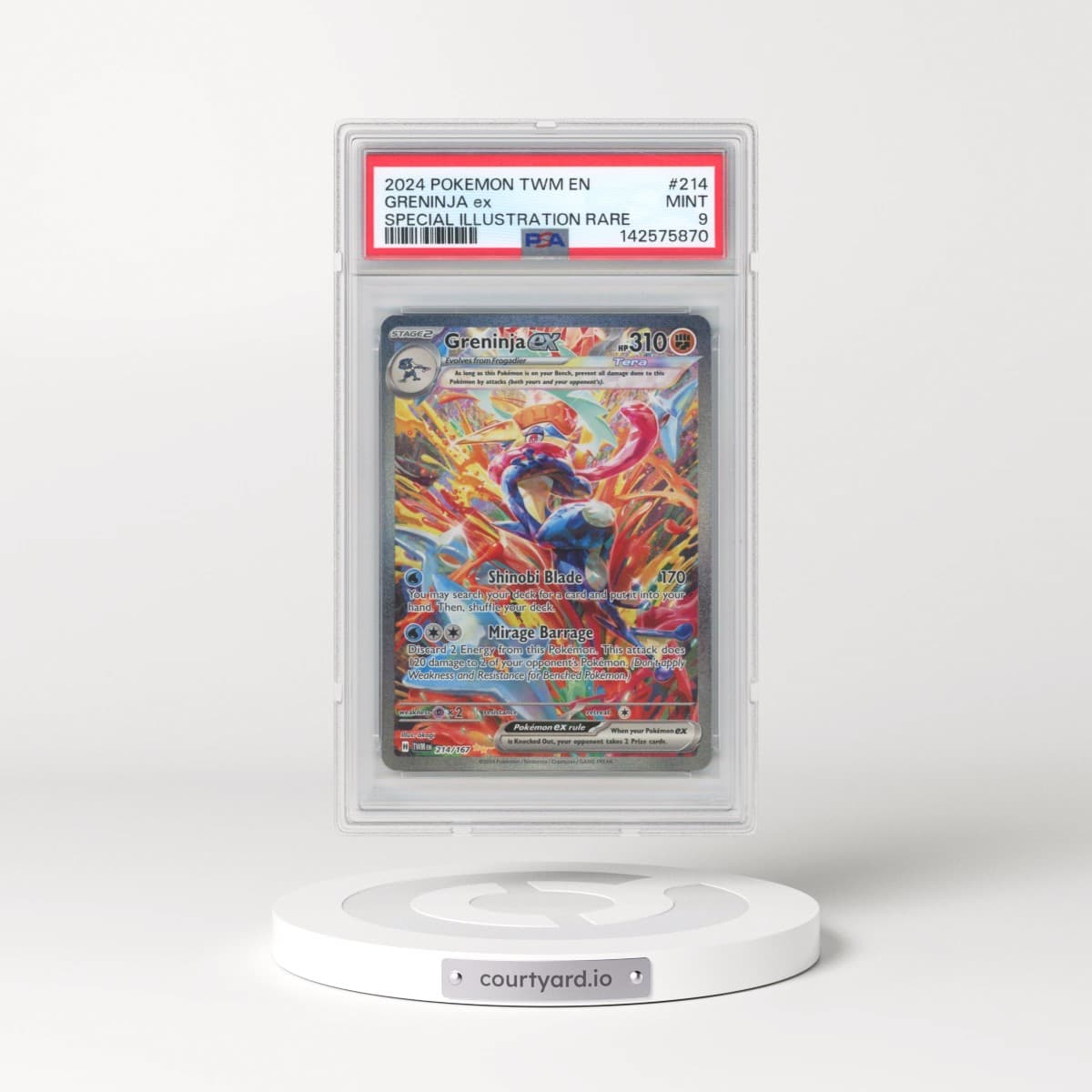 2024 Pokémon Twm EN-Twilight Masquerade #214 Greninja EX - Holo Special Illustration Rare (PSA 9 MINT)