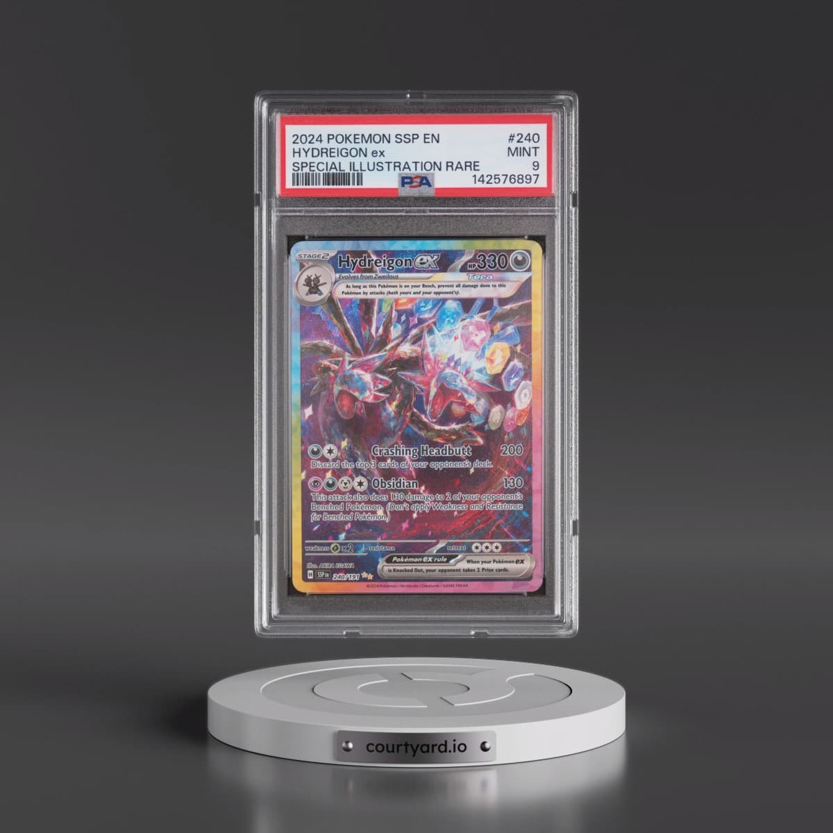 2024 Pokémon Ssp EN-Surging Sparks #240 Hydreigon EX - Holo Special Illustration Rare (PSA 9 MINT)