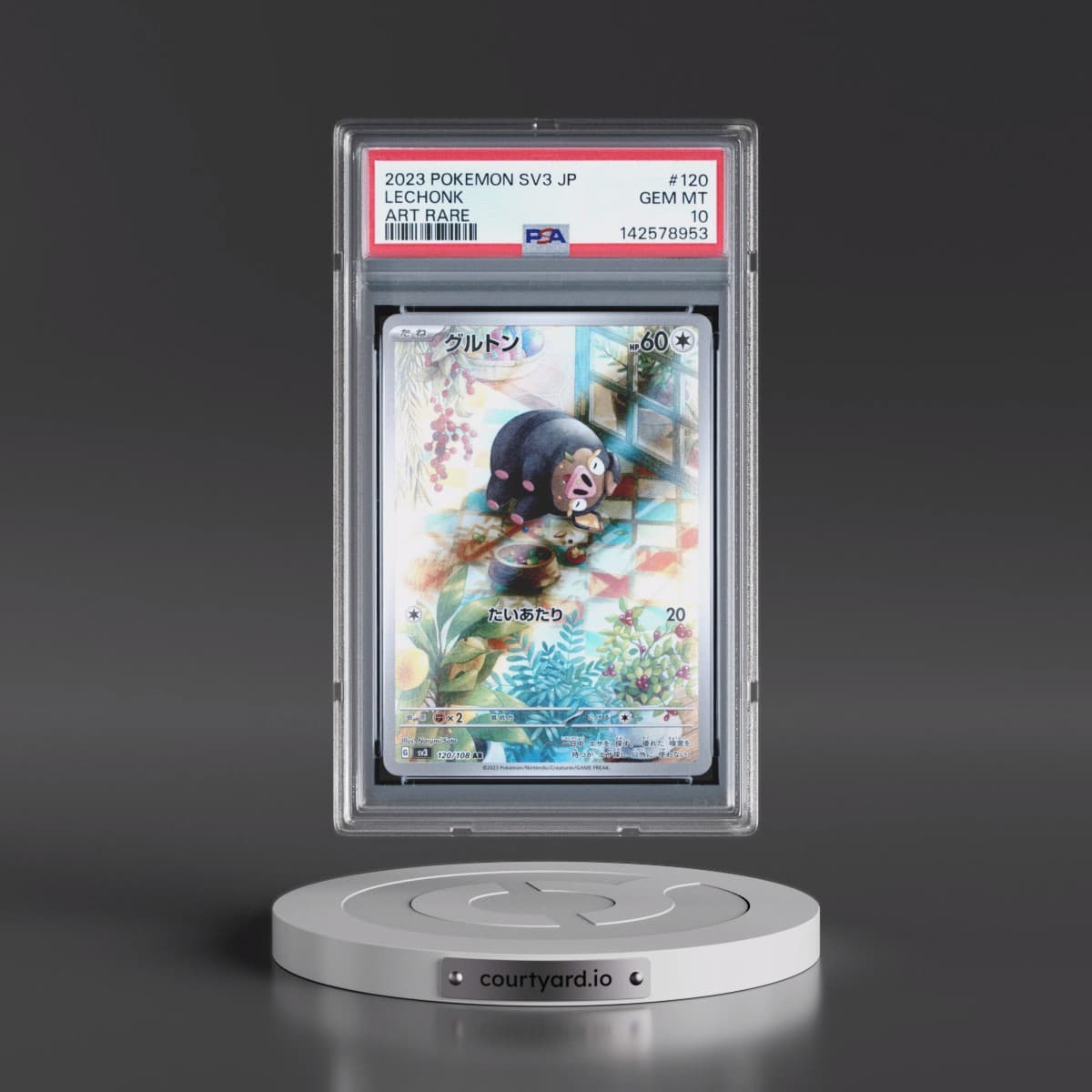 2023 Pokémon SV3-Ruler of the Black Flame #120 Lechonk - Art Rare (PSA 10 GEM MINT)