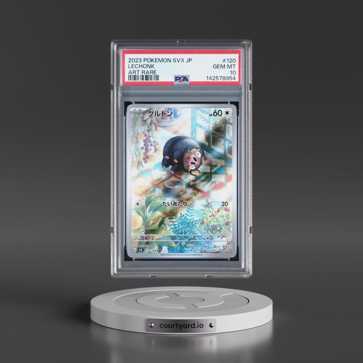 2023 Pokémon SV3-Ruler of the Black Flame #120 Lechonk - Art Rare (PSA 10 GEM MINT)