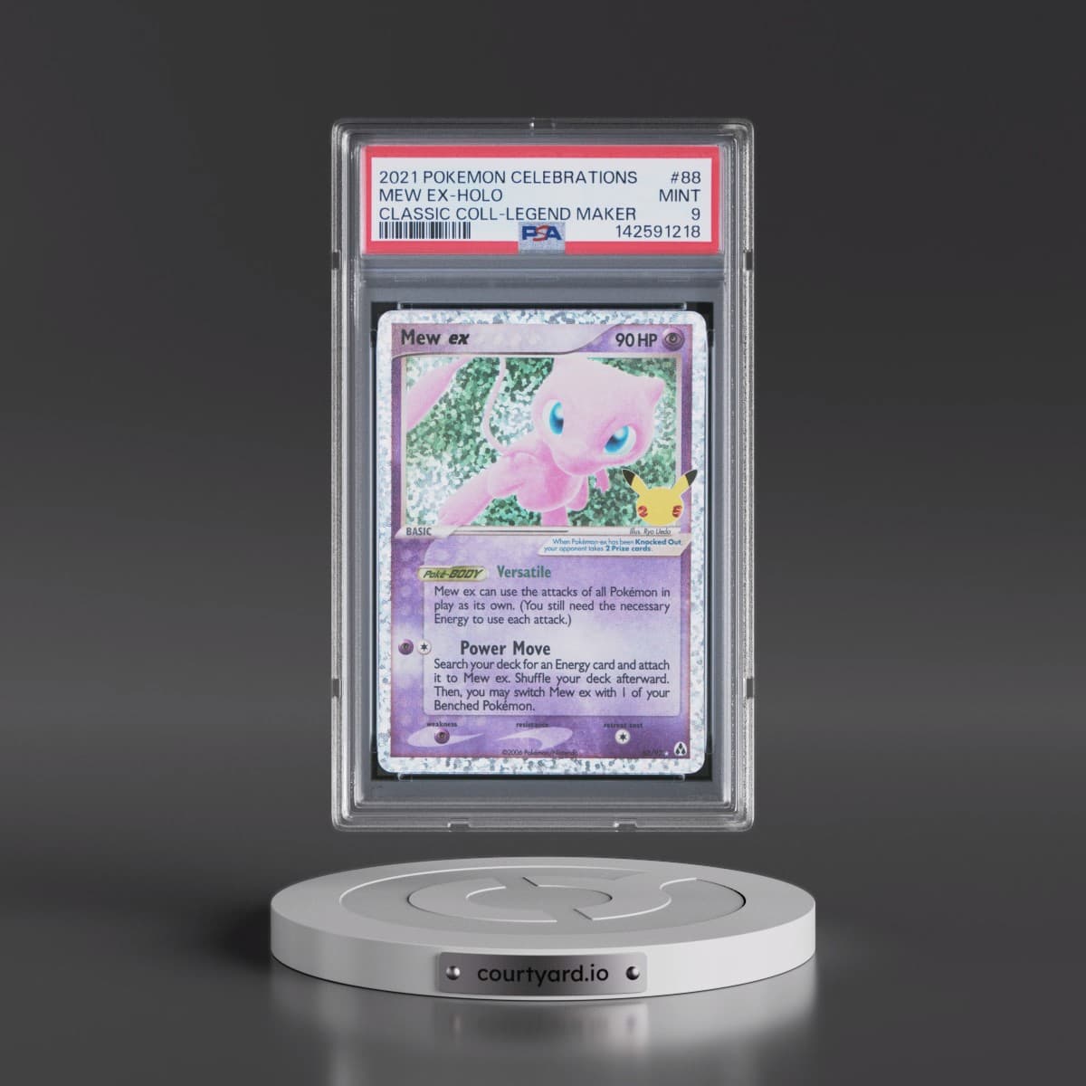 2021 Pokémon Celebrations Classic Collection #88 Mew EX - Holo Holo (PSA 9 MINT)