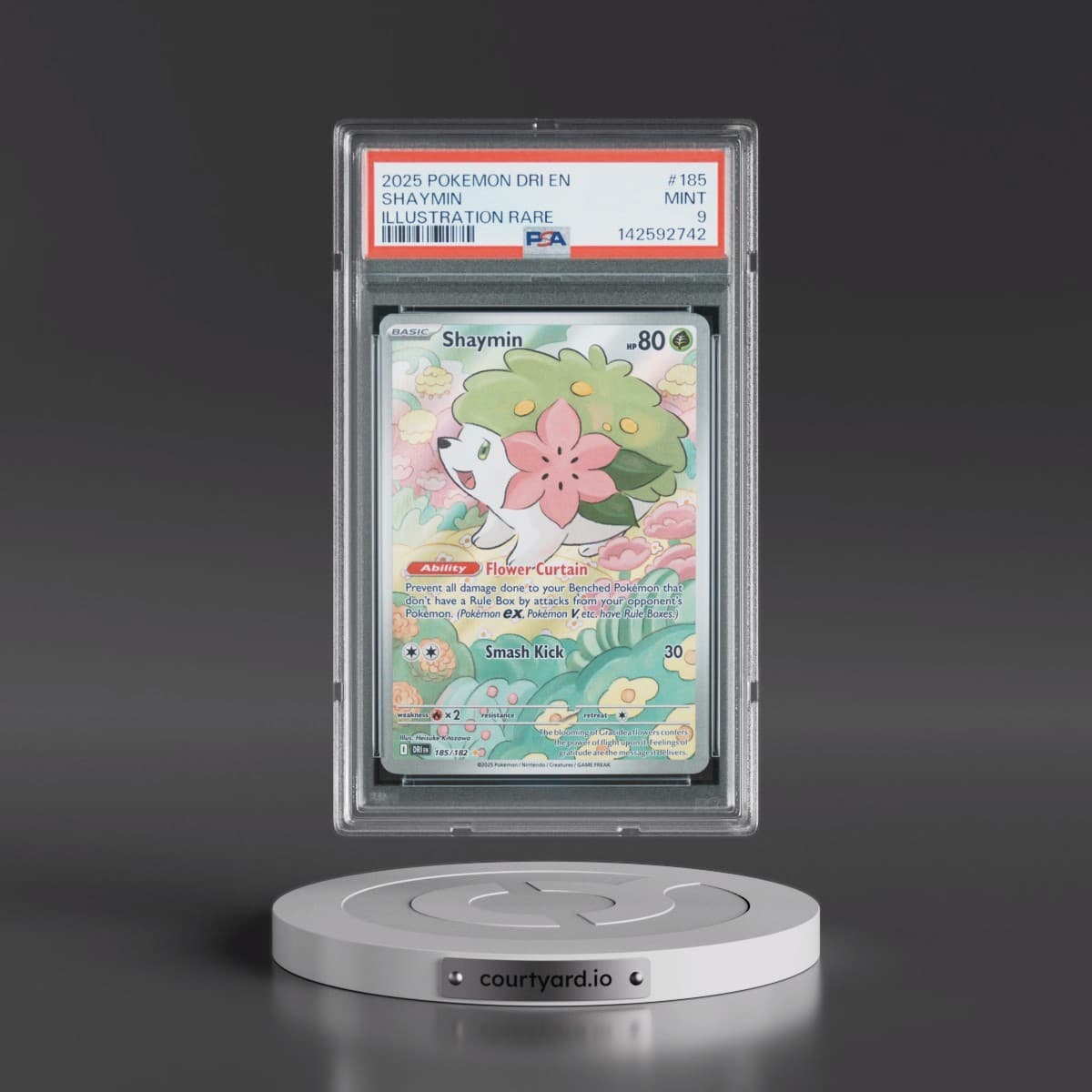 2025 Pokémon Dri EN-Destined Rivals #185 Shaymin - Illustration Rare (PSA 9 MINT)