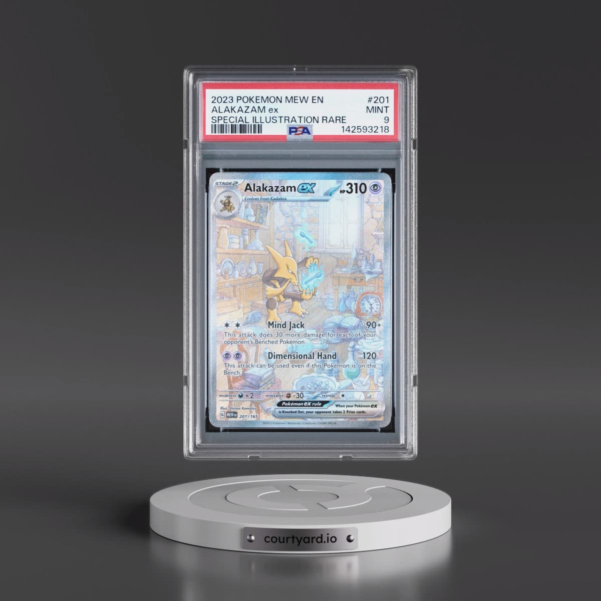 2023 Pokémon Mew EN-151 #201 Alakazam EX - Holo Special Illustration Rare (PSA 9 MINT)
