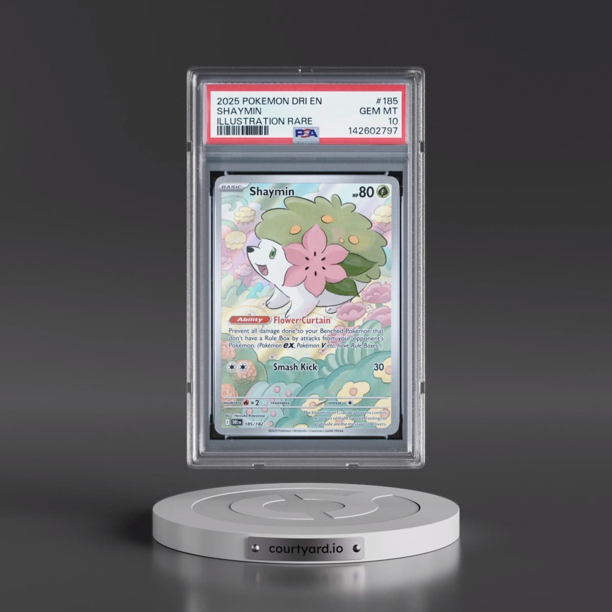 2025 Pokémon Dri EN-Destined Rivals #185 Shaymin - Illustration Rare (PSA 10 GEM MINT)