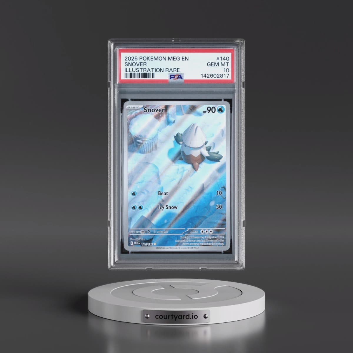 2025 Pokémon Meg EN-Mega Evolution #140 Snover - Illustration Rare (PSA 10 GEM MINT)
