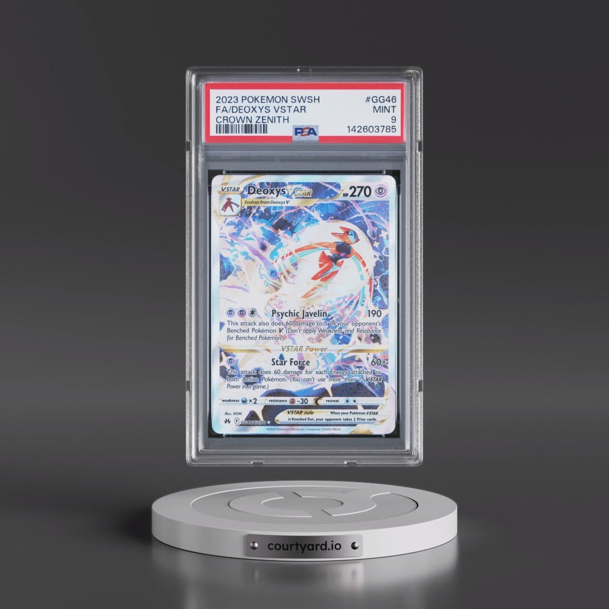 2023 Pokémon Sword and Shield Crown Zenith #GG46 Deoxys Vstar - Full Art (PSA 9 MINT)