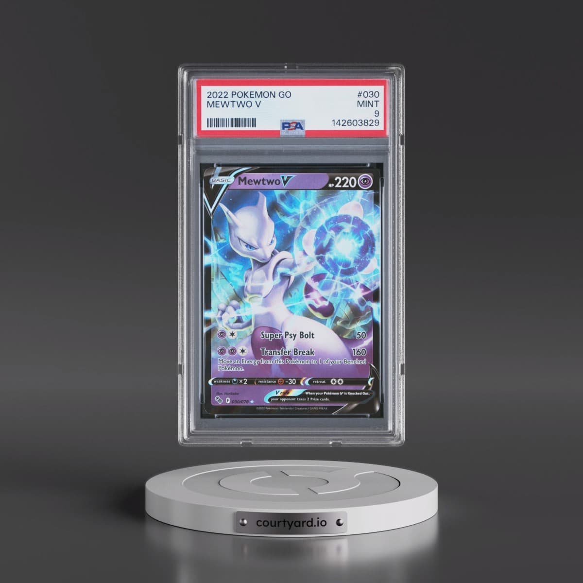 2022 Pokémon Go #030 Mewtwo V - Holo (PSA 9 MINT)