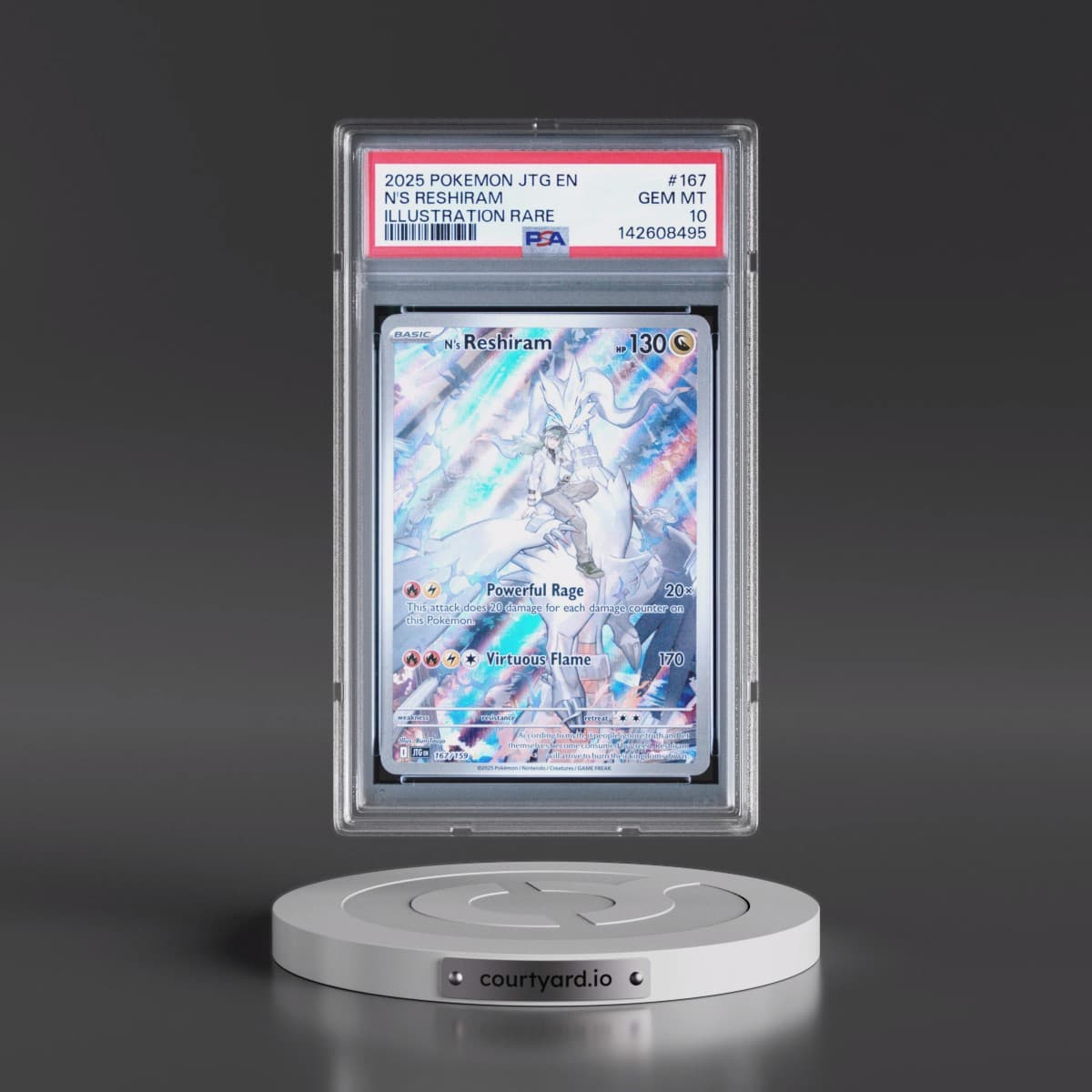 2025 Pokémon Jtg EN-Journey Together #167 N's Reshiram - Illustration Rare (PSA 10 GEM MINT)