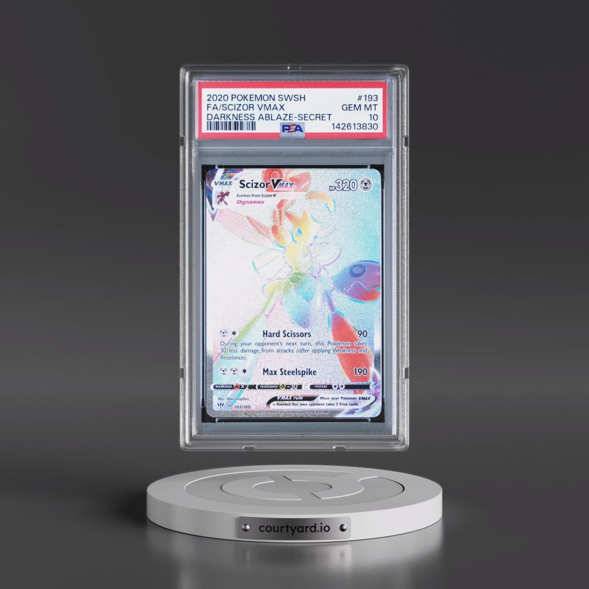 2020 Pokémon Sword & Shield Darkness Ablaze #193 Scizor Vmax - Full Art Secret (PSA 10 GEM MINT)