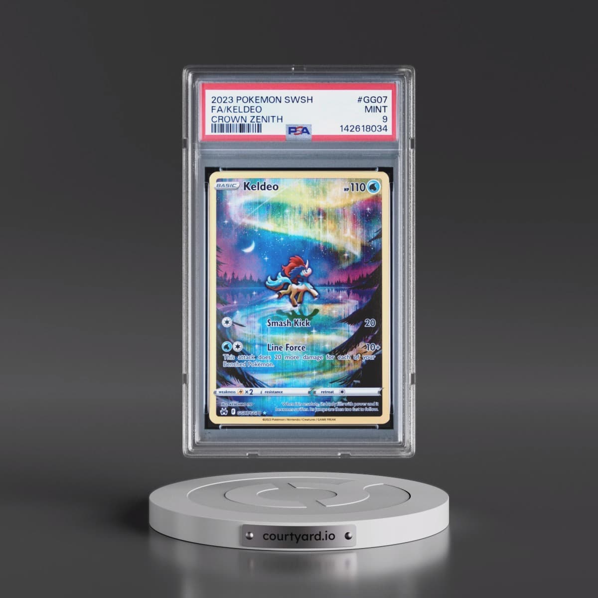 2023 Pokémon Sword and Shield Crown Zenith #GG07 Keldeo - Full Art (PSA 9 MINT)