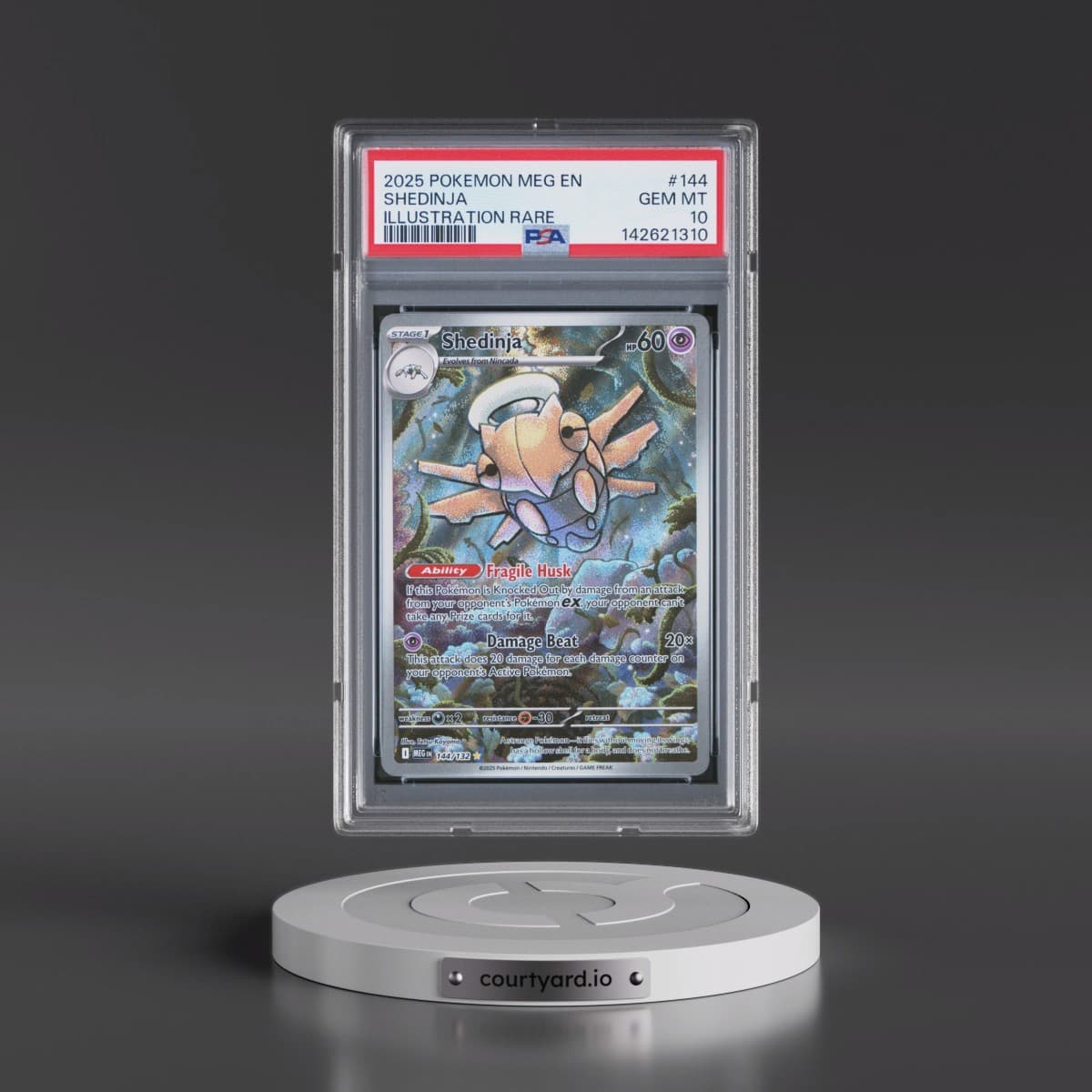 2025 Pokémon Meg EN-Mega Evolution #144 Shedinja - Illustration Rare (PSA 10 GEM MINT)