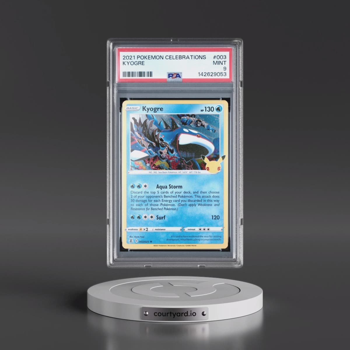 2021 Pokémon Celebrations #003 Kyogre (PSA 9 MINT)