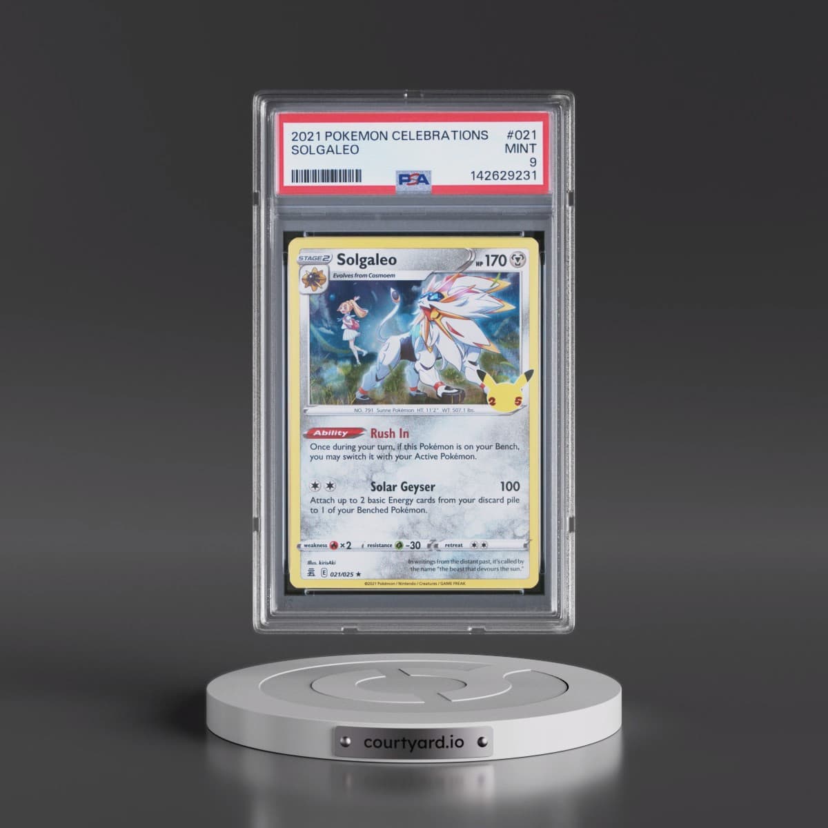 2021 Pokémon Celebrations #021 Solgaleo (PSA 9 MINT)