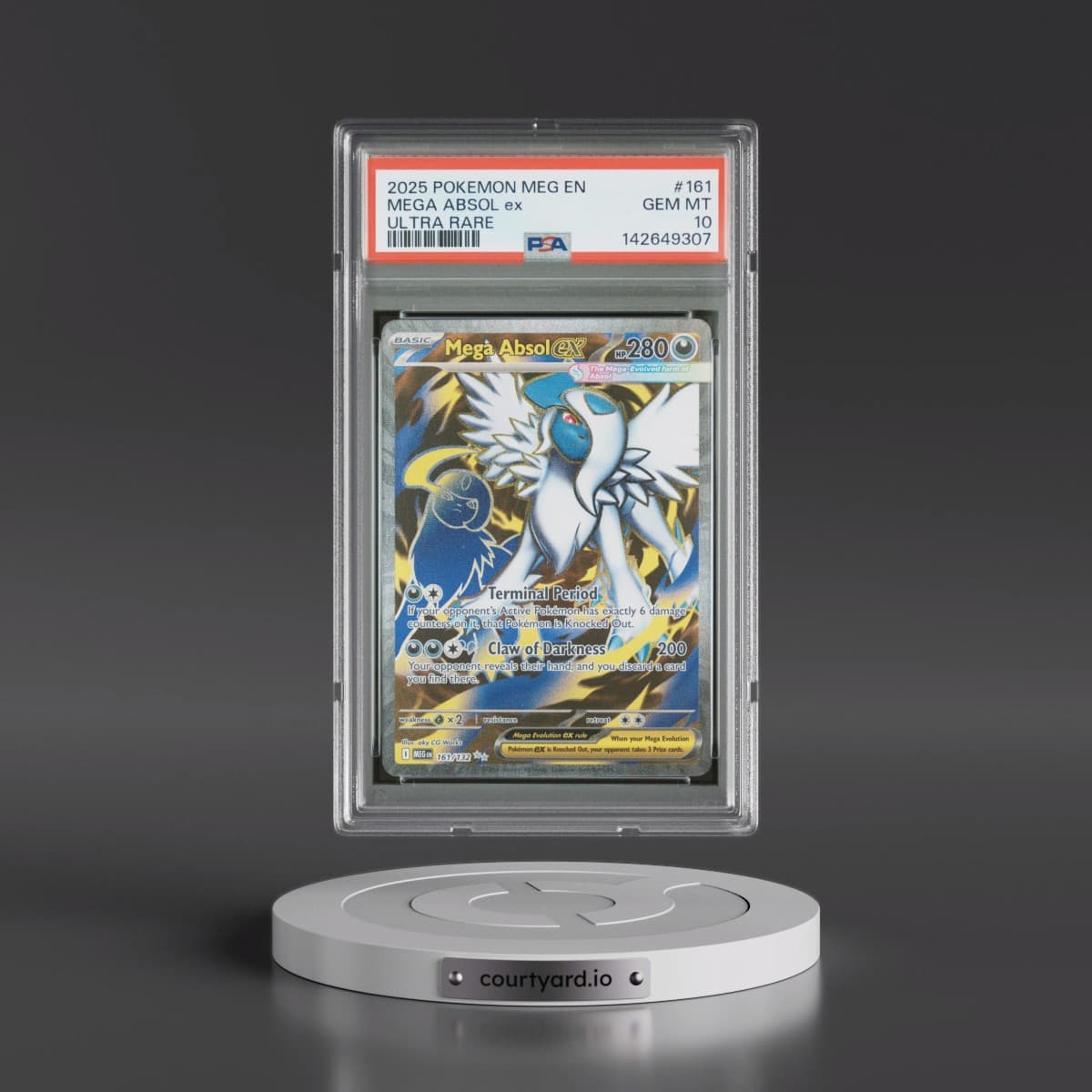 2025 Pokémon Meg EN-Mega Evolution #161 Mega Absol EX - Holo Ultra Rare (PSA 10 GEM MINT)