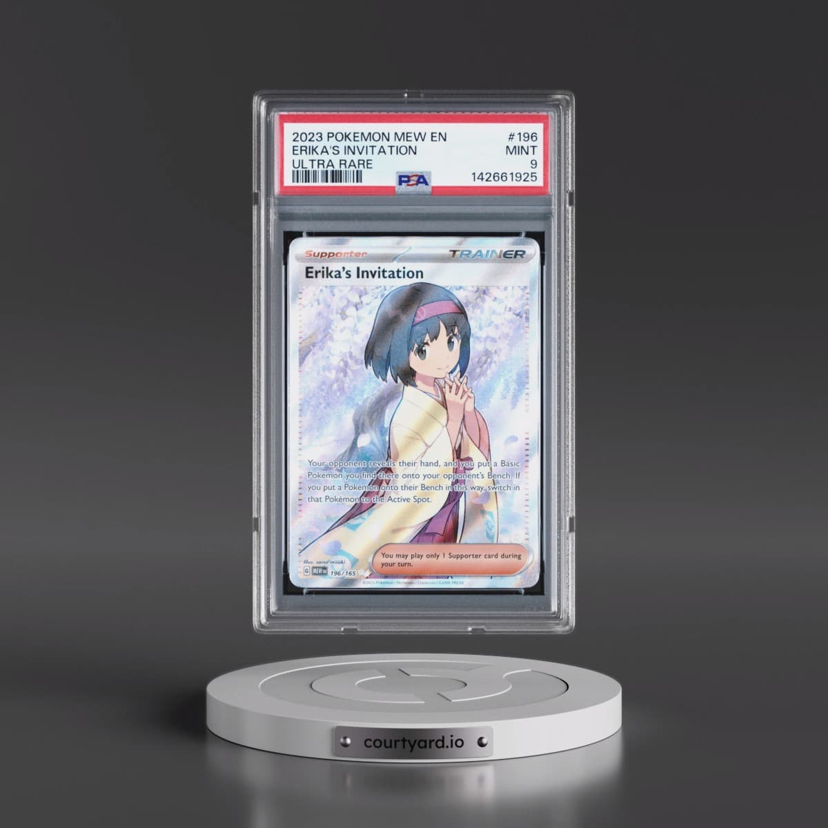 2023 Pokémon Mew EN-151 #196 Erika's Invitation - Ultra Rare (PSA 9 MINT)