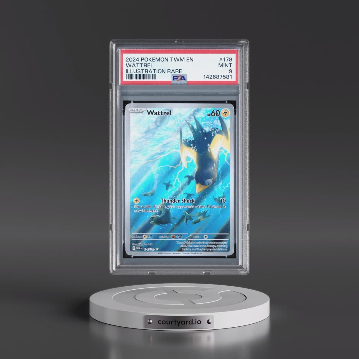 2024 Pokémon Twm EN-Twilight Masquerade #178 Wattrel - Illustration Rare (PSA 9 MINT)