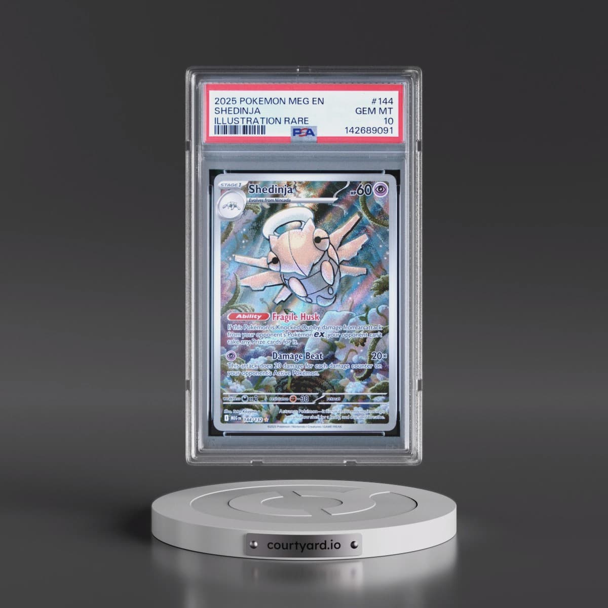 2025 Pokémon Meg EN-Mega Evolution #144 Shedinja - Illustration Rare (PSA 10 GEM MINT)