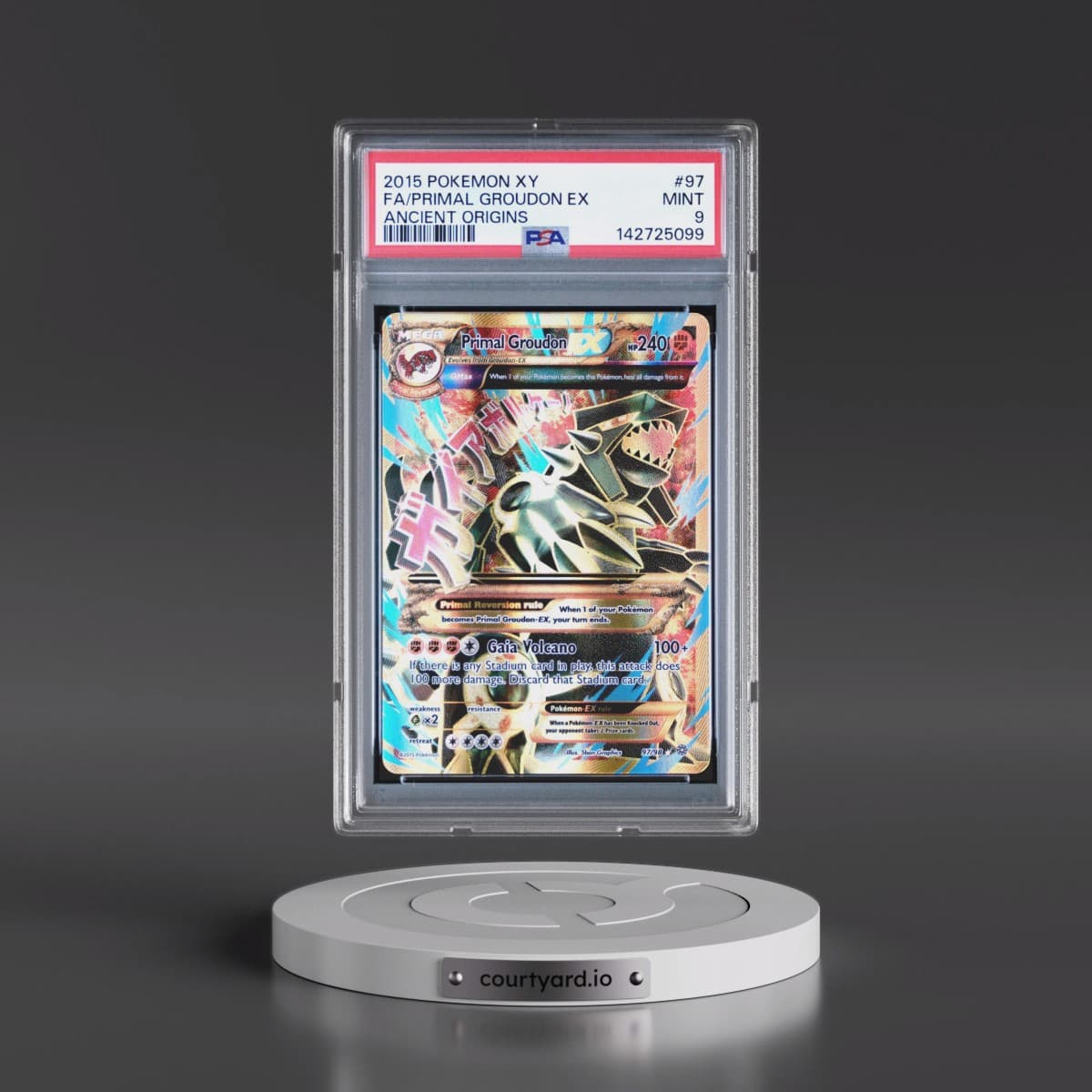 2015 Pokémon XY Ancient Origins #97 Primal Groudon EX - Holo Full Art (PSA 9 MINT)