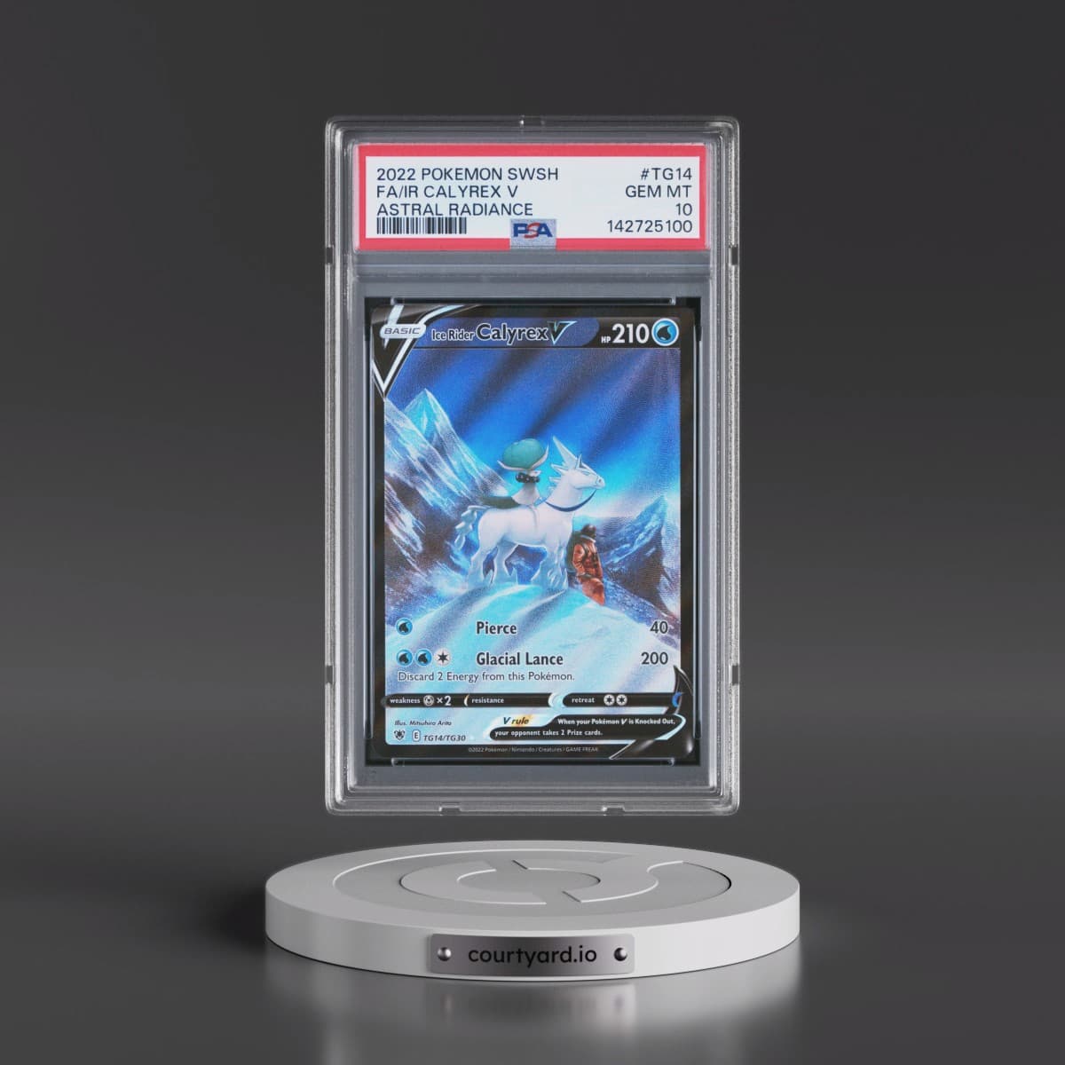 2022 Pokémon Sword & Shield Astral Radiance #TG14 Ice Rider Calyrex V - Holo Full Art (PSA 10 GEM MINT)