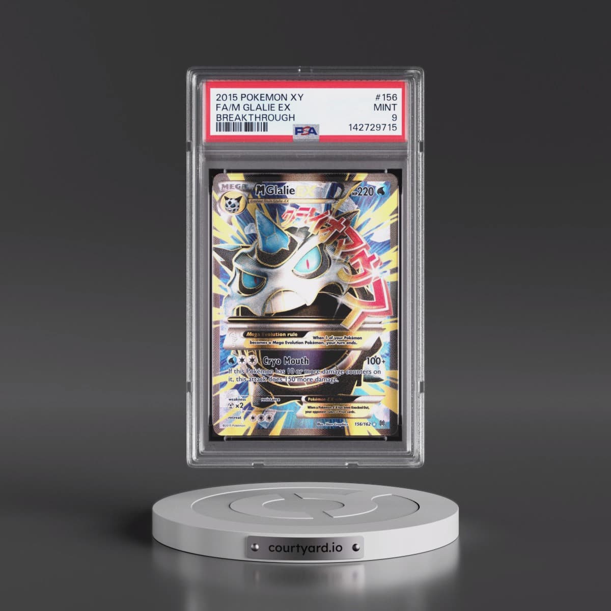 2015 Pokémon XY Breakthrough #156 M Glalie EX - Holo Full Art (PSA 9 MINT)
