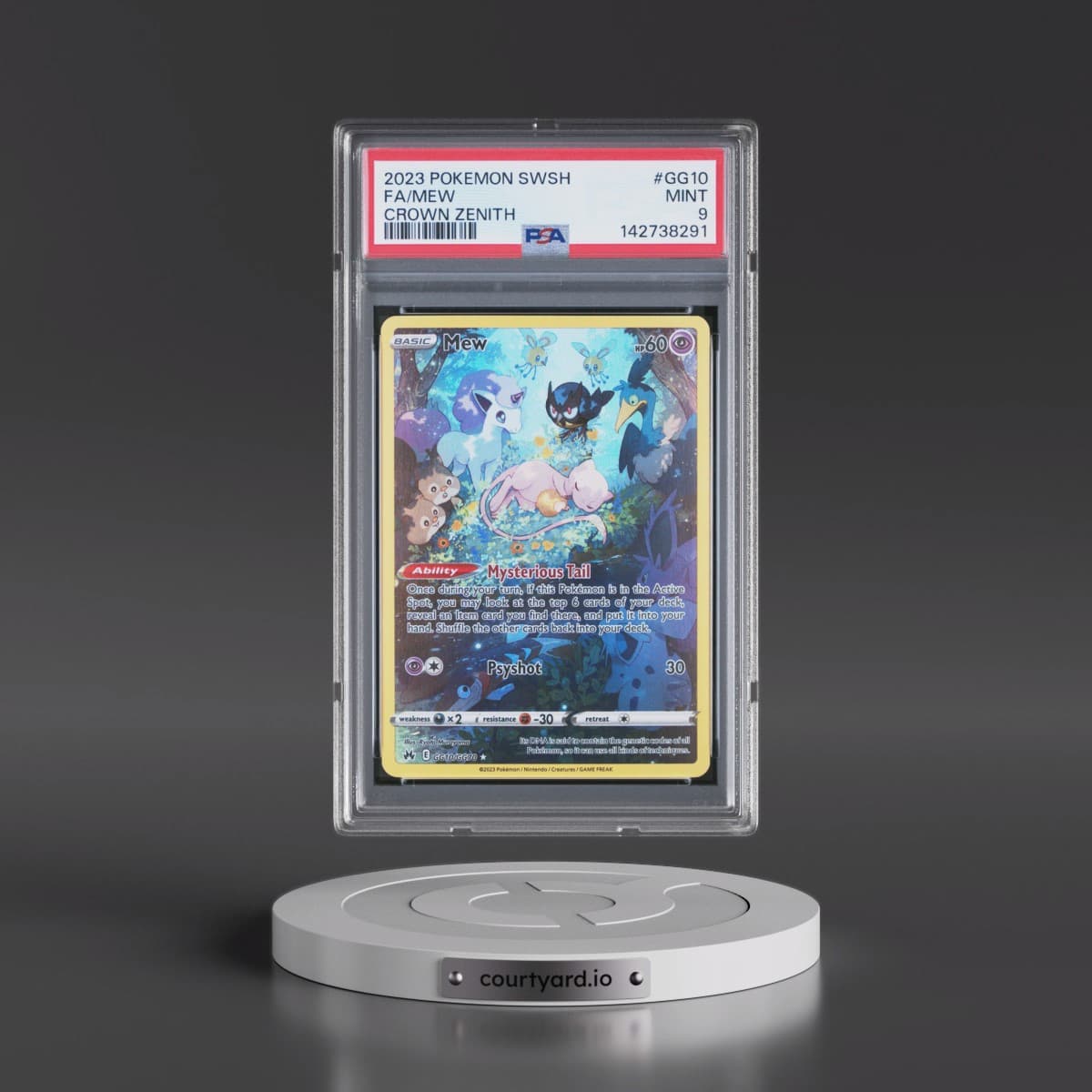 2023 Pokémon Sword and Shield Crown Zenith #GG10 Mew - Full Art (PSA 9 MINT)