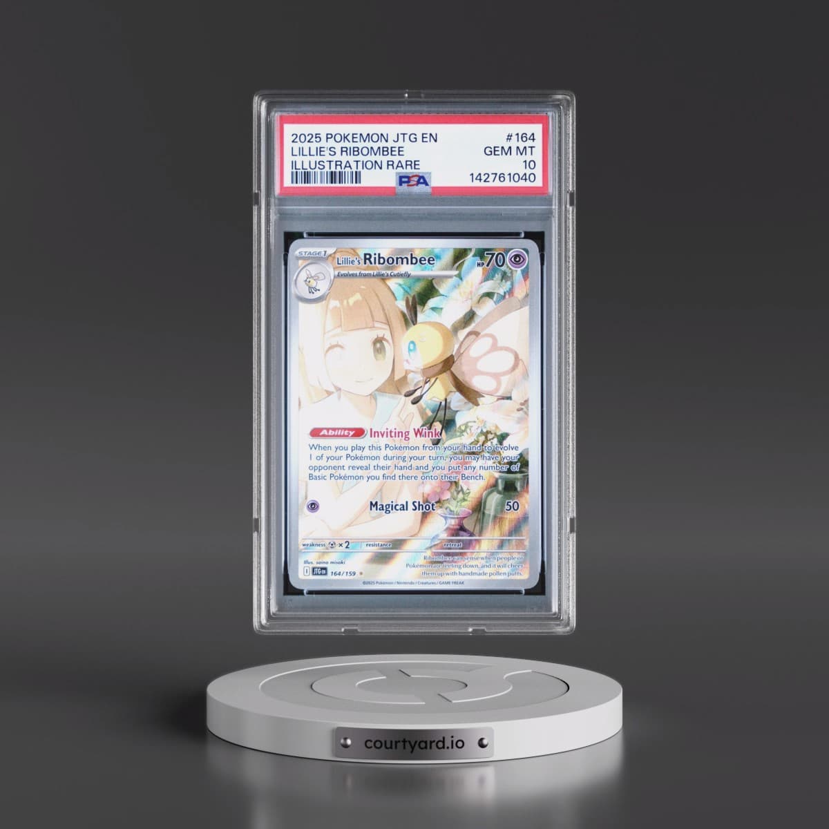 2025 Pokémon Jtg EN-Journey Together #164 Lillie's Ribombee - Illustration Rare (PSA 10 GEM MINT)