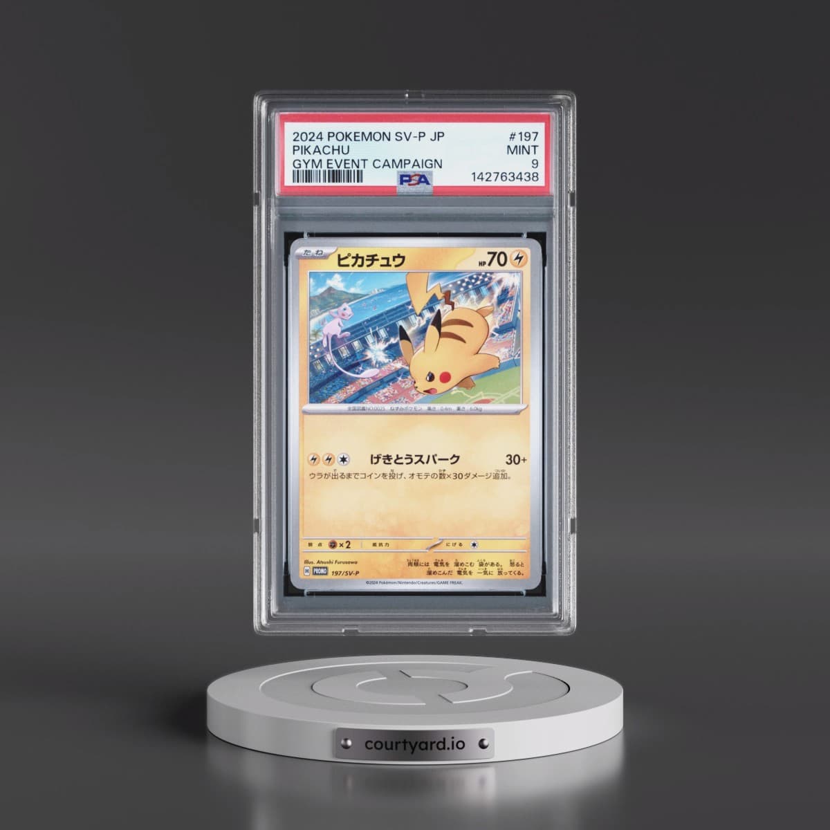 2024 Pokémon SV-P Promo #197 Pikachu - Gym Event Campaign (PSA 9 MINT)
