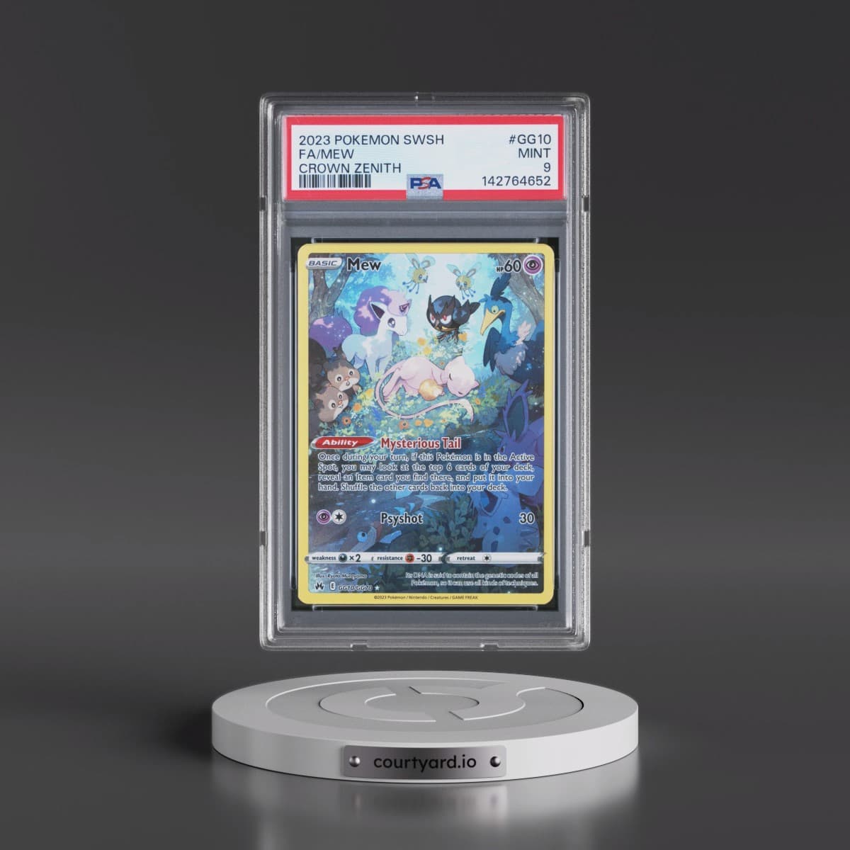 2023 Pokémon Sword and Shield Crown Zenith #GG10 Mew - Full Art (PSA 9 MINT)