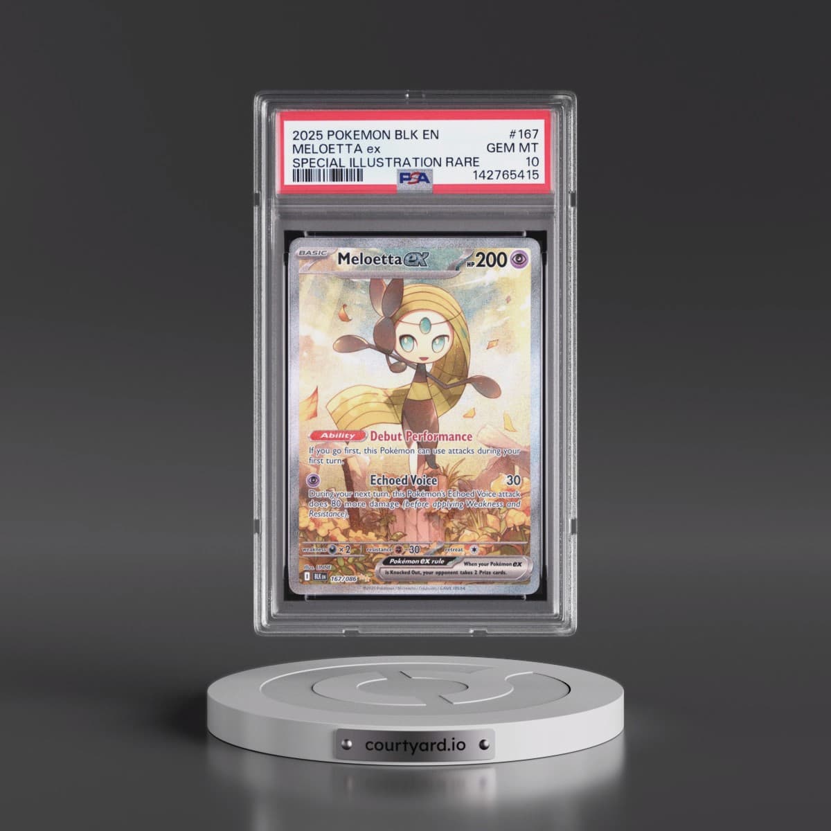 2025 Pokémon Blk EN-Black Bolt #167 Meloetta EX - Holo Special Illustration Rare (PSA 10 GEM MINT)