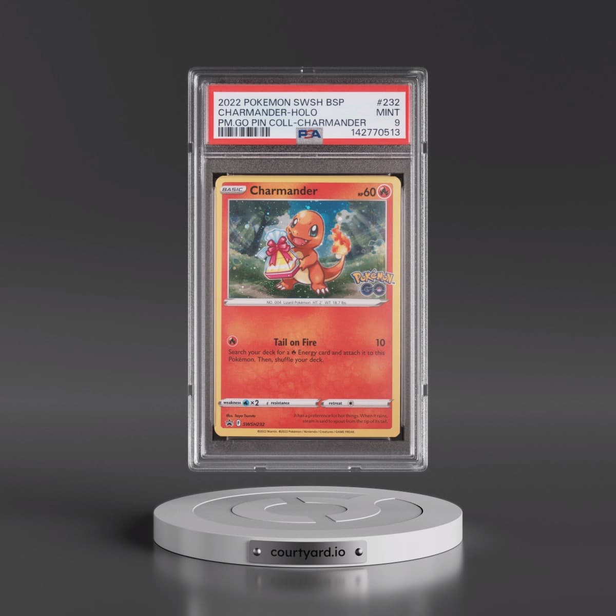 2022 Pokémon Swsh Black Star Promo #232 Charmander - Holo Pokemon Go Pin Collection-Charmander (PSA 9 MINT)