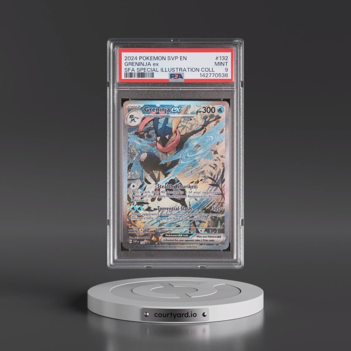 2024 Pokémon Svp EN-SV Black Star Promo #132 Greninja EX - Holo Shrouded Fable Special Illustration Collection (PSA 9 MINT)