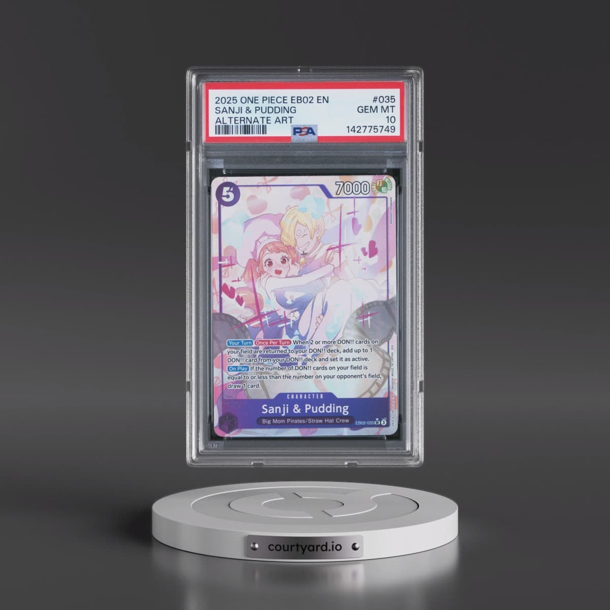 2025 One Piece EB02-Extra Booster -Anime 25th Collection #035 Sanji & Pudding - Alternate Art (PSA 10 GEM MINT)