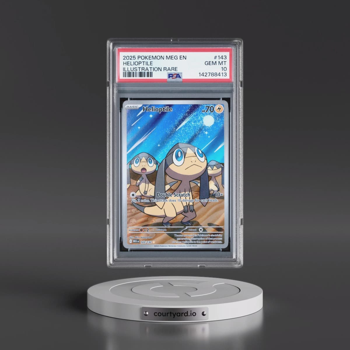 2025 Pokémon Meg EN-Mega Evolution #143 Helioptile - Illustration Rare (PSA 10 GEM MINT)