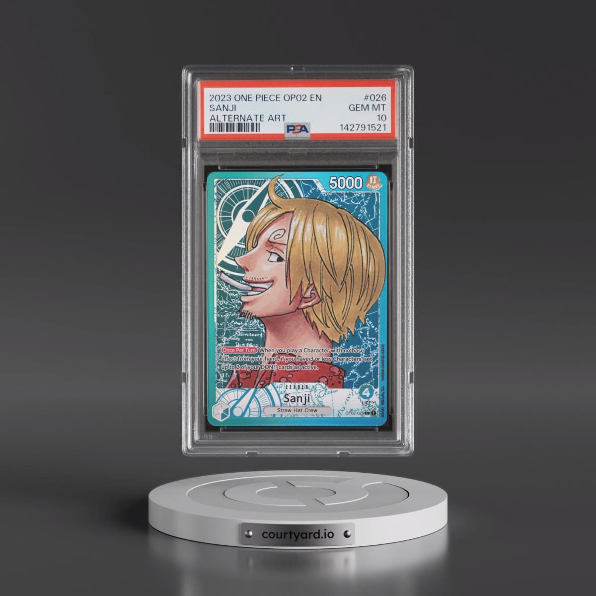 2023 One Piece OP02-Paramount War #026 Sanji - Alternate Art (PSA 10 GEM MINT)