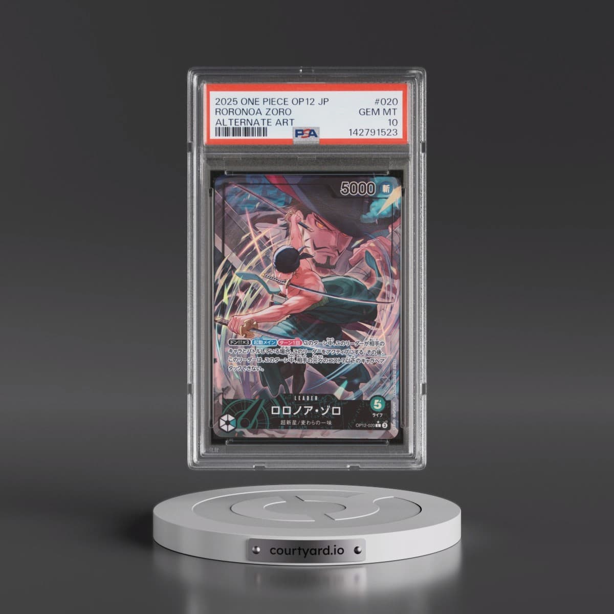 2025 One Piece Japanese OP12-Legacy of the Master #020 Roronoa Zoro - Alternate Art (PSA 10 GEM MINT)