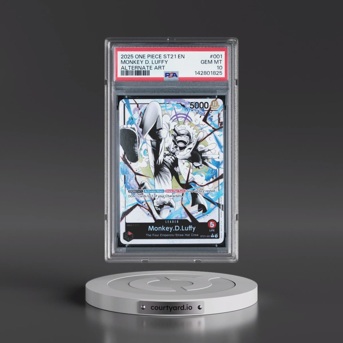 2025 One Piece Starter Deck ST21-EX Gear 5 #001 Monkey D. Luffy - Black & White Alternate Art (PSA 10 GEM MINT)