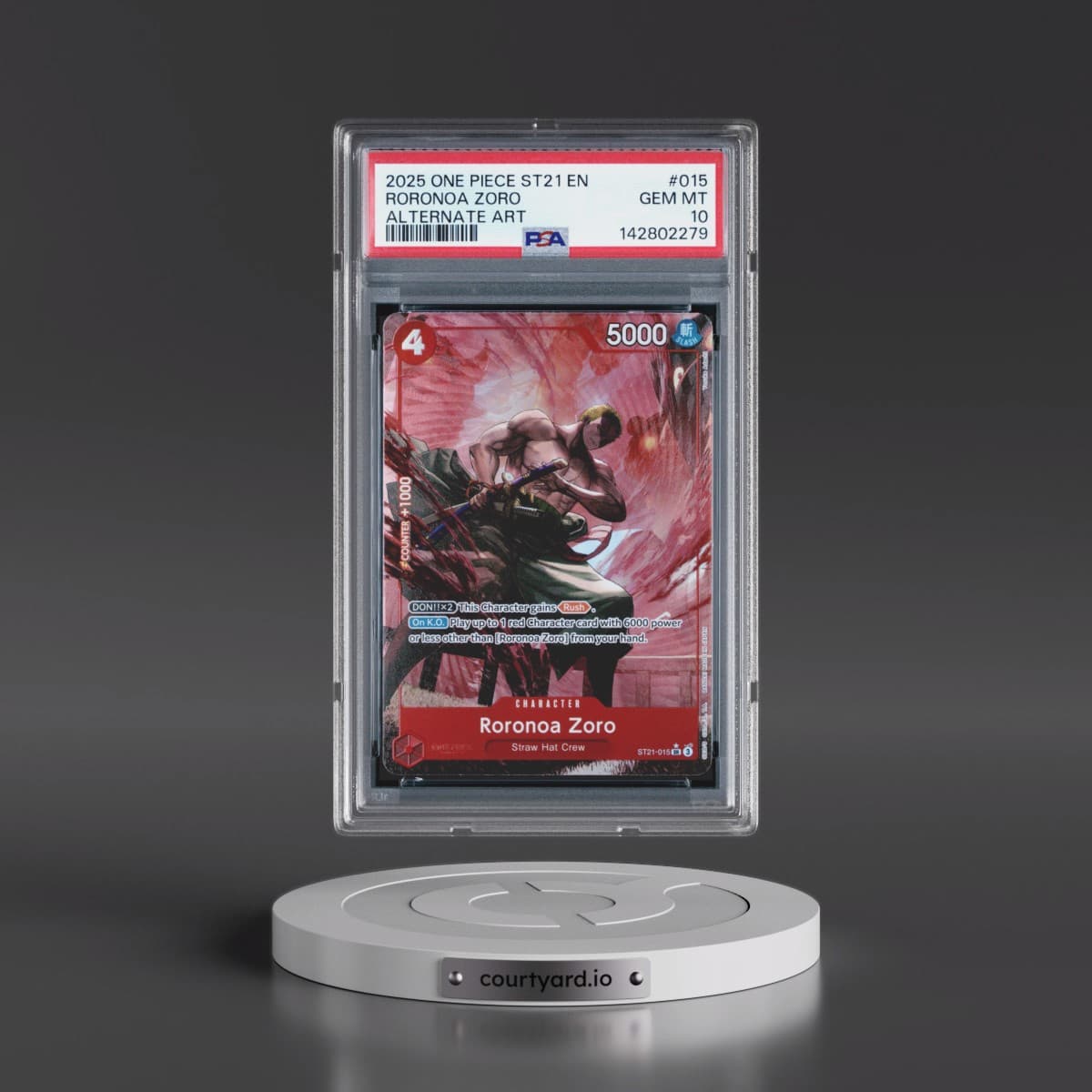 2025 One Piece Starter Deck ST21-EX Gear 5 #015 Roronoa Zoro - Alternate Art (PSA 10 GEM MINT)