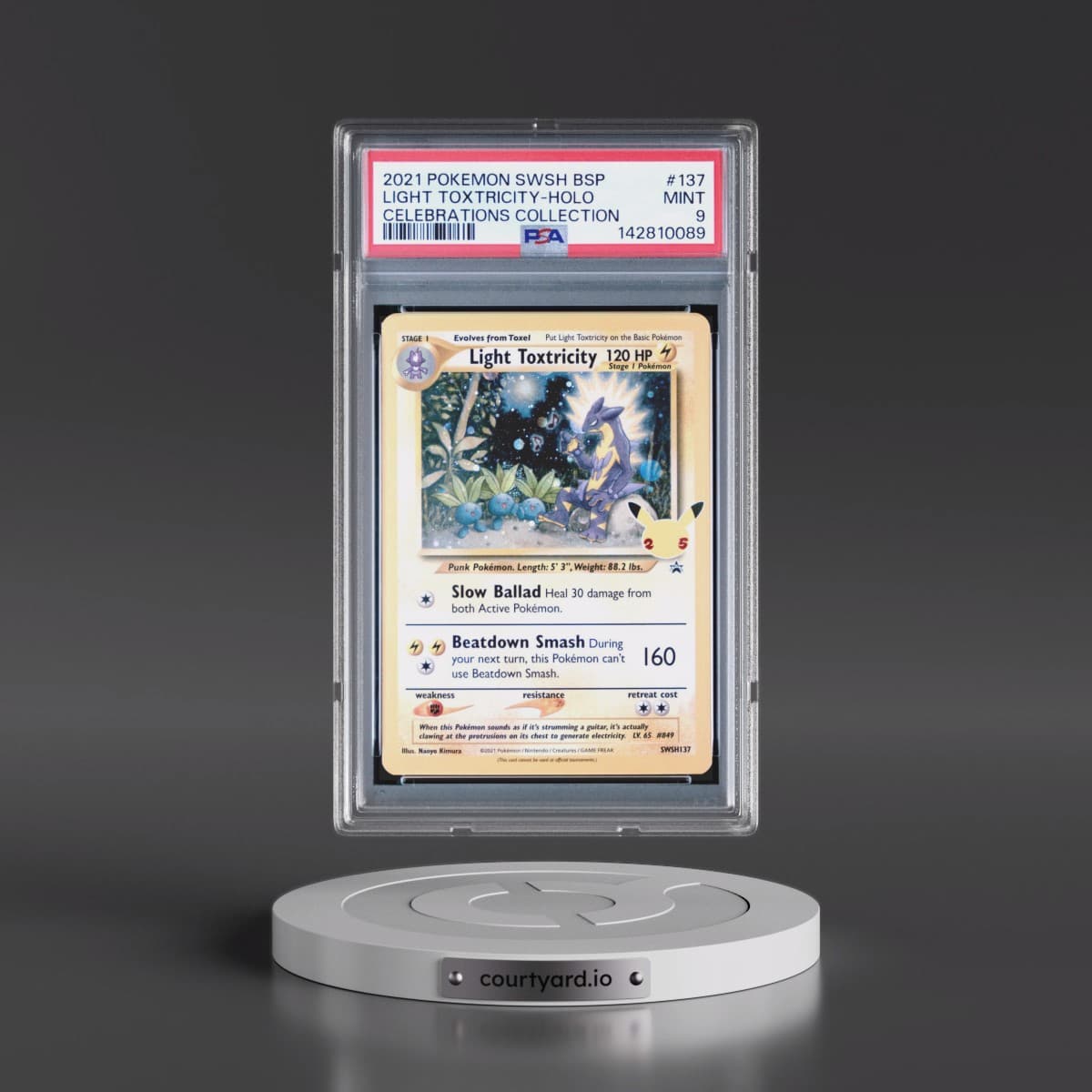 2021 Pokémon Swsh Black Star Promo #137 Light Toxtricity - Holo Celebrations Collection (PSA 9 MINT)