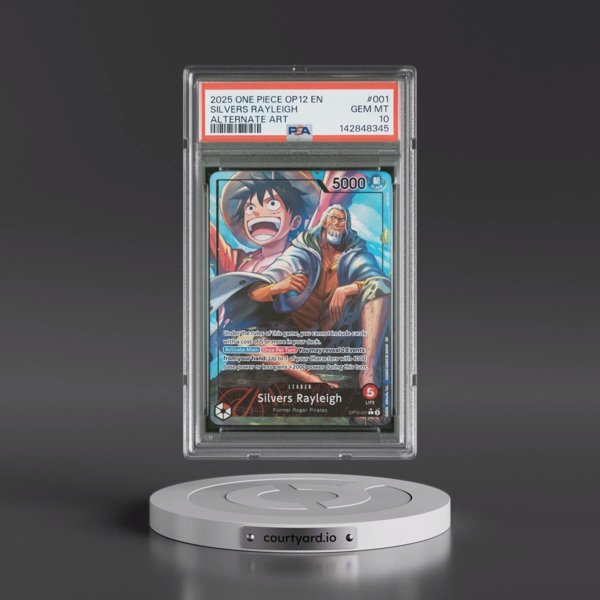 2025 One Piece OP12-Legacy of the Master #001 Silvers Rayleigh - Alternate Art (PSA 10 GEM MINT)