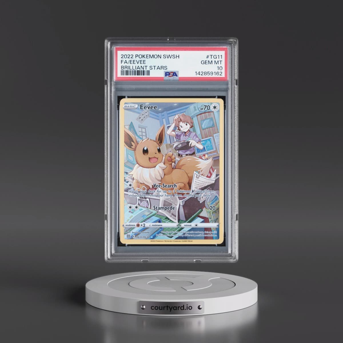 2022 Pokémon Sword & Shield Brilliant Stars #TG11 Eevee - Full Art (PSA 10 GEM MINT)