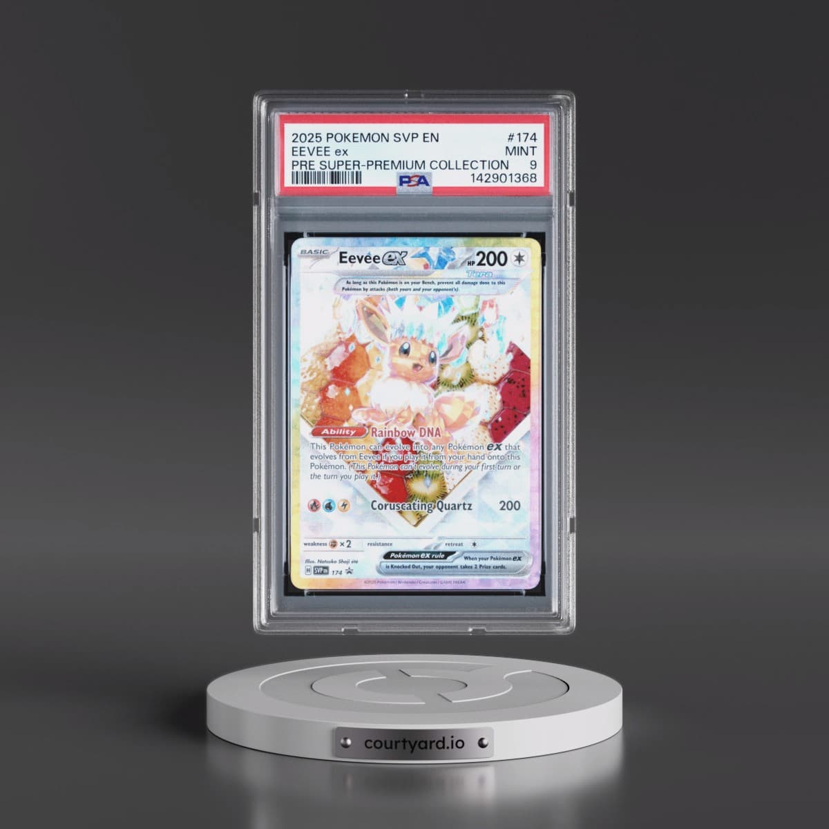 2025 Pokémon Svp EN-SV Black Star Promo #174 Eevee EX - Holo Prismatic Evolutions Super-Premium Collection (PSA 9 MINT)