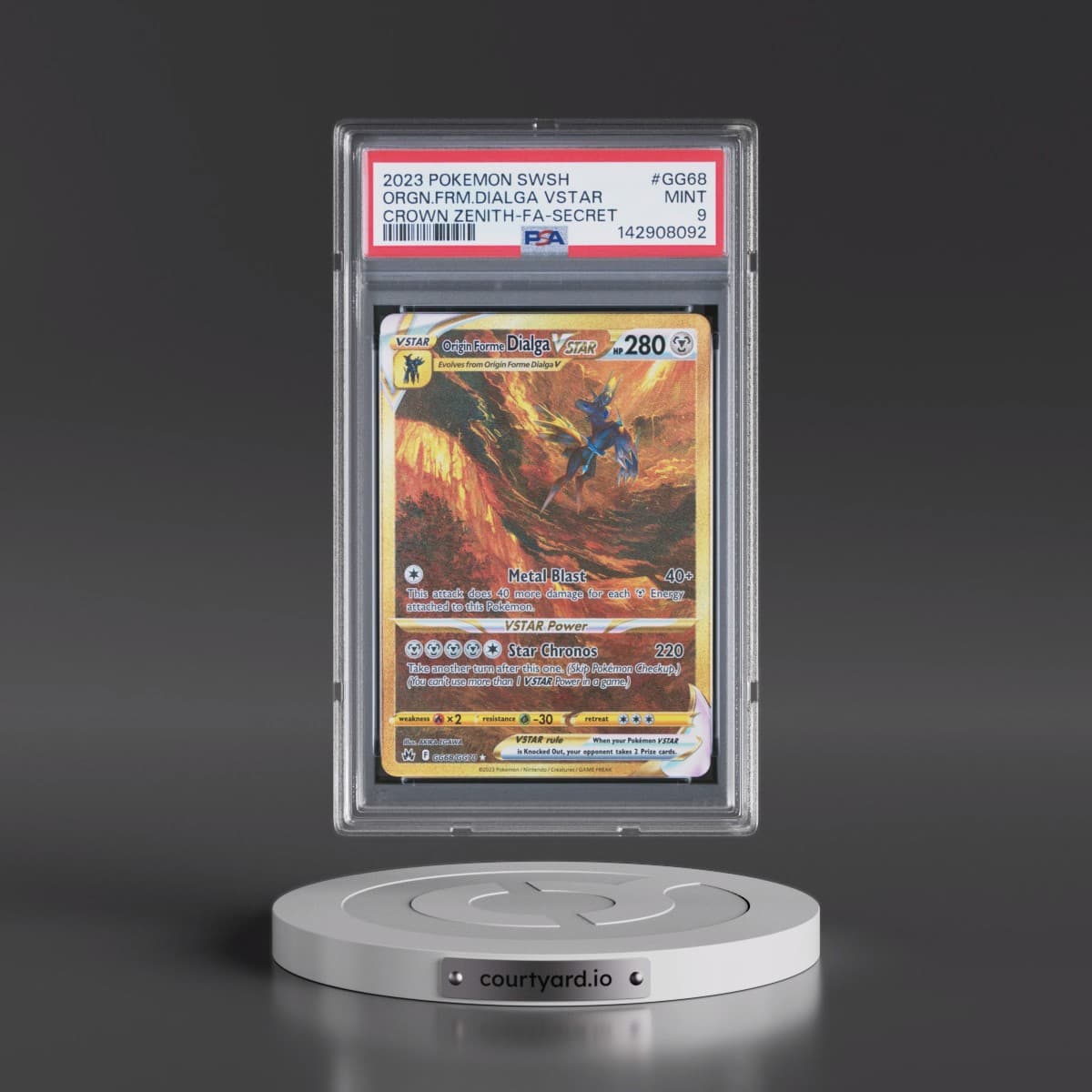 2023 Pokémon Sword and Shield Crown Zenith #GG68 Origin Forme Dialga Vstar - Full Art Secret (PSA 9 MINT)