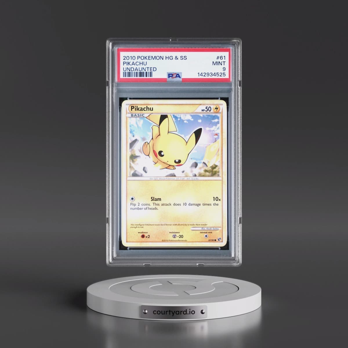2010 Pokémon Heartgold & Soulsilver Undaunted #61 Pikachu (PSA 9 MINT)